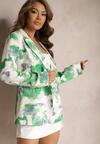 Jachetă Bej-Verde cu Croială Dublă și Imprimeu Colorat Tie-Dye Grentellia