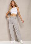 Pantaloni trening gri din bumbac cu buzunare largi cargo Tanelle