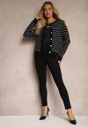 Blugi Skinny Negri cu Talie Regulară și Barete Decorative cu Sclipici Nelti