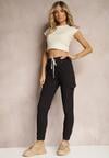 Pantaloni negri High Waist stil Cargo Istredda
