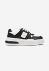 Sneakerși Sportivi Negru-Alb cu Talpă Groasă și Sistem de Închidere Mintellia