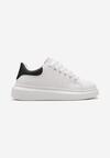 Sneakers Alb-Negru pe Platformă Drepta cu Inserție Decorativă în Spate Crisulla