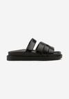 Sandale negre gladiator cu barete decorative și închidere cu velcro Uvilena