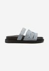 Sandale Albastre Gladiator cu Barete Decorative și Închidere cu Arici Uvilena