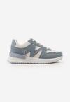 Sneakers Albastru-Alb cu Șiret și Inserții Metalice Remarie