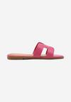 Papuci Fucsia din Imitatie de Piele pe Talpa Joasa Hitesa