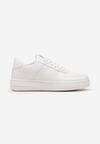 Sneakers Albi din Piele Ecologică până la Glezne cu Șireturi Patrila
