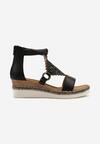Sandale Negre Platforma Piele Ecologica Fermoar Obissa