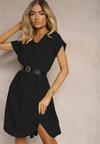 Rochie Neagră Cloș cu Mânecă Scurtă Tiasha