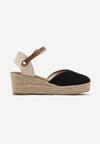 Sandale Negre cu Platformă Împletită în Stil Espadrile Effilania