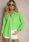 Zielona Bawełniana Koszula z Długim Rękawem i Guzikami Efique