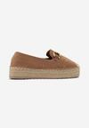Espadrile maro pe platformă din iută împletită cu cataramă decorativă Quelitha