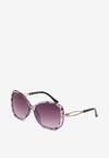 Ochelari de Soare Rotunzi Violet cu Detalii Decorative pe Rame Tleena