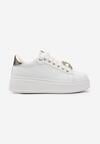 Sneakers Albi pe Platformă cu Pandantive Ornamentate cu Zirconiu și Perle Ellaina