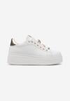 Sneakers Albi pe Platformă cu Pandantive la Șireturi Ellamas