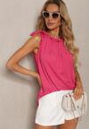 Bluză Fuchsia fără Mâneci cu Elastic la Decolteu Dimory