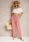 Pantaloni Roz Regular High Waist cu Șnur Dimeca