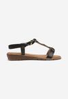 Sandale Negre Slip-On cu Elastic pe Călcâi Decorate cu Aplicații și Pietre Testiana