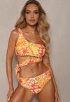 Bikini Galben Sutien Asimetric cu Legare Sub Sâni Chilot Tip Figi Renesta