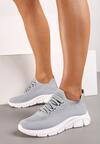 Sneakers Gri Sport cu Sireturi și Carâmb Înalt tip Șosetă Beris