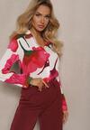 Cămașă clasică alb-fucsia cu motiv floral Mirtilla