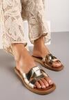 Sandale Aurii Casual Piele Plate cu Barete Decorative Dimittria
