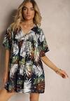 Rochie Albastru-Marină Cloș cu Volan și Decolteu Triunghiular Tiamaya