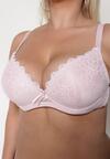 Sutien Push-Up Roz Chrisalia cu Dantelă