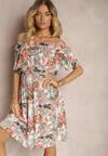 Rochie alb-portocaliu din bumbac cu imprimeu floral Dimizama
Renee.com.ro