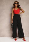 Czarne Garniturowe Szerokie Spodnie High Waist Rissetto