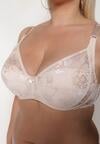 Sutien bej deschis la culoare din dantelă Full Cup cu bretele reglabile Dimela