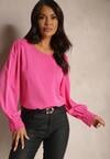 Bluză Cămașă Retro Fucsia cu Dantelă Decorativă și Volane Udeviana