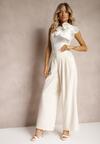 Pantaloni Costum Bej Deschis Cu Picior Larg Vikinne