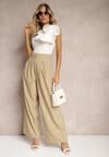 Pantaloni Bej de Costum cu Picior Larg Vikinne
