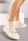 Bej Sneakers Platforma Gleznă Șireturi Groase Effime