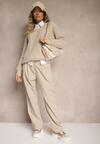 Pantaloni Bej din Bumbac cu Picior Larg Befia