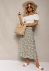 Pantaloni largi verzi tip Culotte cu talie înaltă și elastic în talie Vikiisona