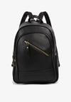 Rucsac Negru cu Barete Ajustabile cu Fermoar Decorativ Penatia