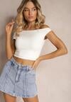 Jasnoniebieskie Spódnico-Szorty Jeansowe High Waist z Bawełny Nellorae