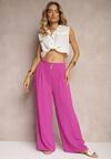 Fioletowe Spodnie w Stylu Alladynek High Waist Wykończone Gumką w Pasie Riselma