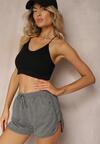 Ciemnoszare Szorty Dresowe z Dodatkiem Bawełny High Waist Florazen