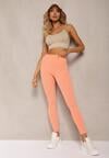 Pomarańczowe Sportowe Legginsy High Waist Quarefia