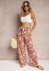Czerwone Spodnie z Szerokimi Nogawkami High Waist Eiren