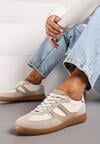 Beżowe Sneakersy Tenisówki Ozdobione Wstawkami Ysalesa