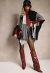 Poncho Verideth Negru cu gri