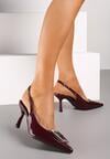 Pantofi stiletto Bordo cu roșu