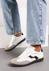 Białe Sneakersy z Wywiniętym Językiem i Geometrycznymi Kontrastowymi Elementami Rianirae