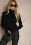 Czarny Golf Sweter o Dopasowanym Kroju z Kaszmirem Zairith