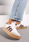 Sneakers Mialeria Alb cu maro