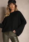 Czarny Casualowy Sweter Oversize Allethia
